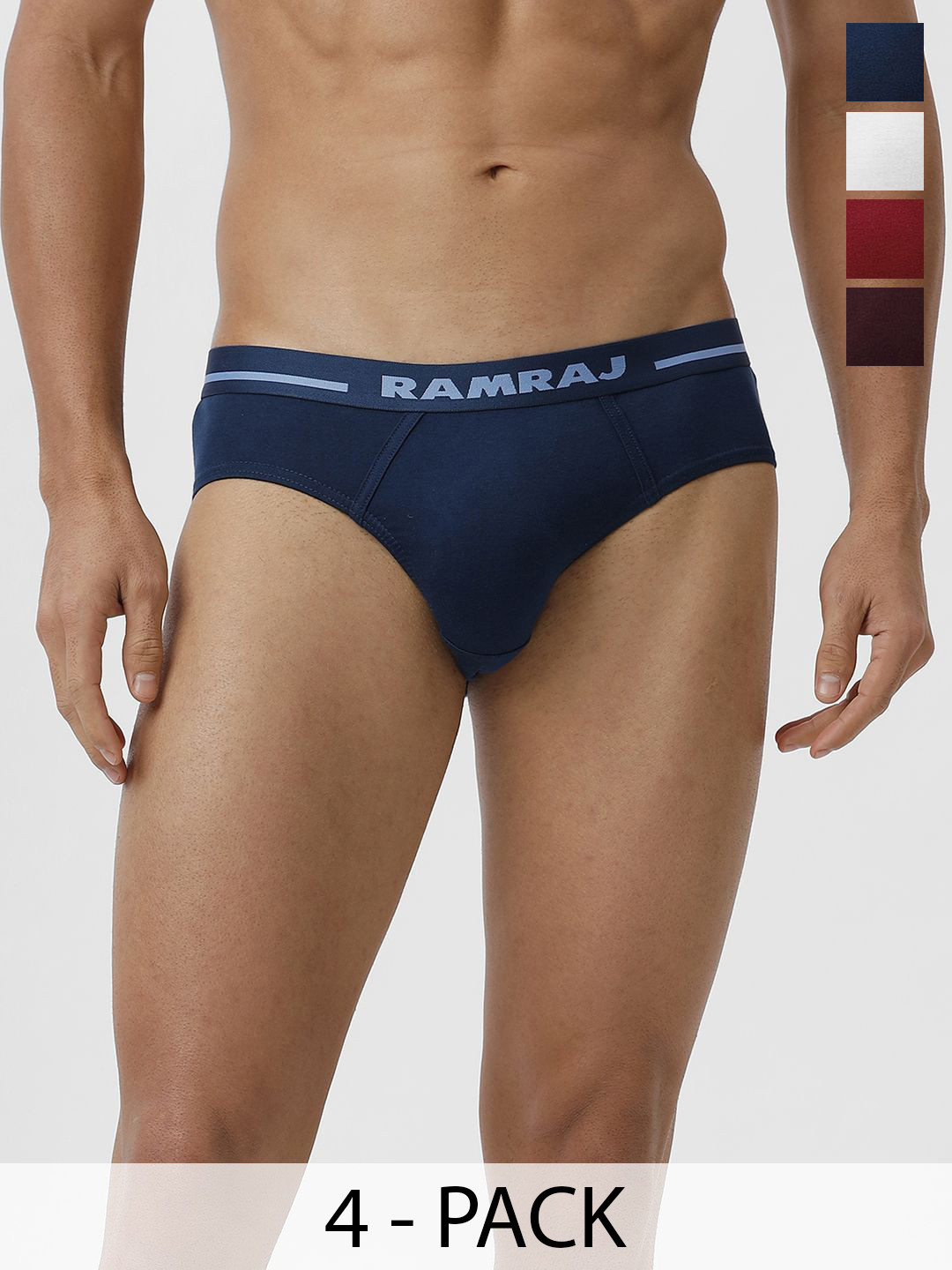Ramraj Men Pack of 4 100% Soft Combed Fine Jersey Briefs