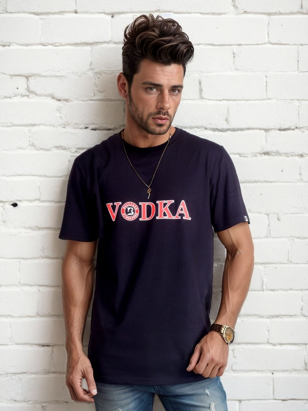 Bucciato Private Limited Men Typography Printed Round Neck Cotton T-shirt