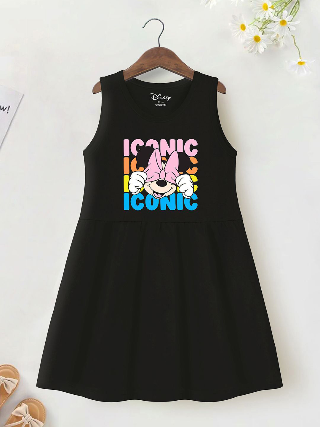 Disney By Miss and Chief Girl Cartoon Characters Print A-Line Dress