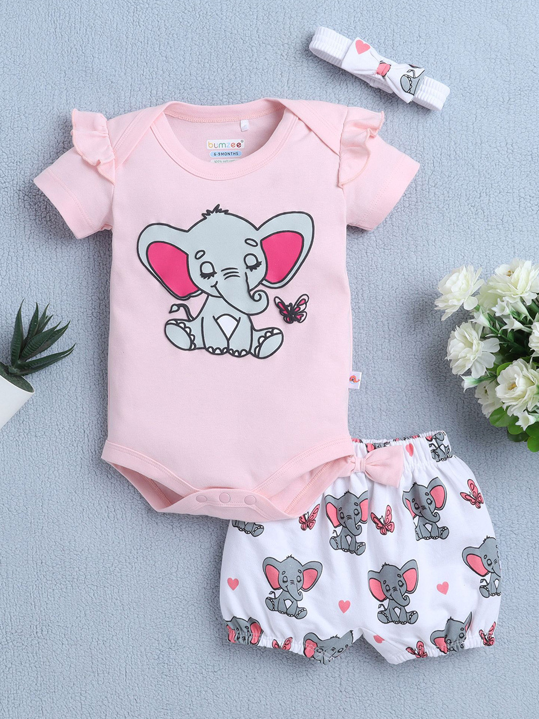 BUMZEE Girls Pure Cotton Leotard With Shorts