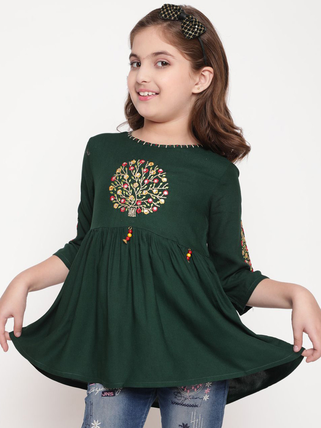Ishti Girls Embroidered Peplum Top
