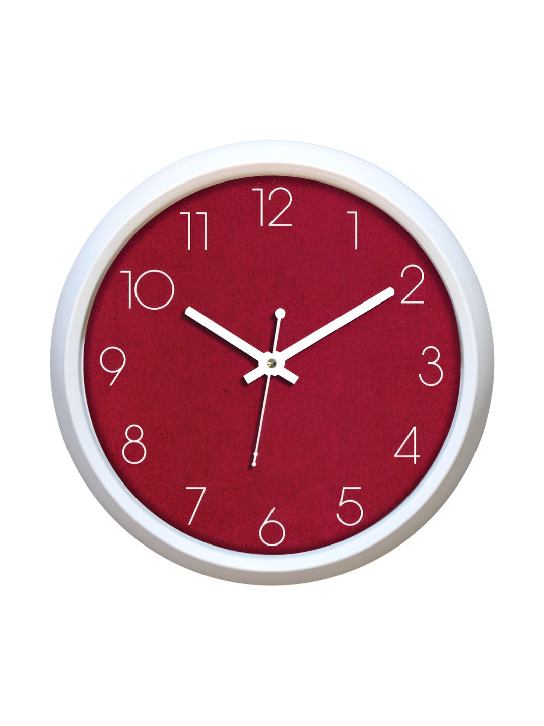 Aura Non-Ticking Red Plastic Silent Clock Round Battery Analogue Wall Clock-30cm