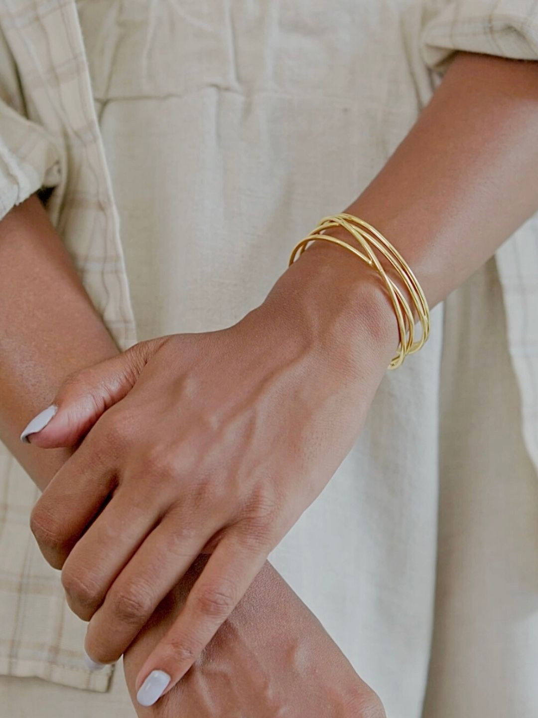 House of Pehr Gold Plated Mesh Bangle Style Bracelet