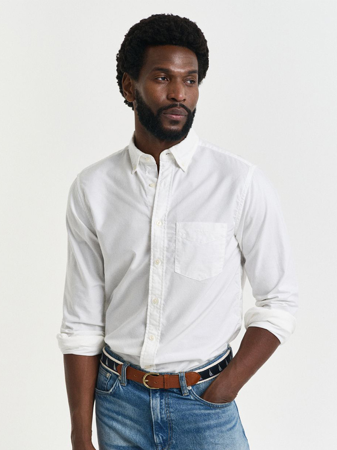 GANT Men Button-Down Garment Dyed Oxford Solid Cotton Shirt