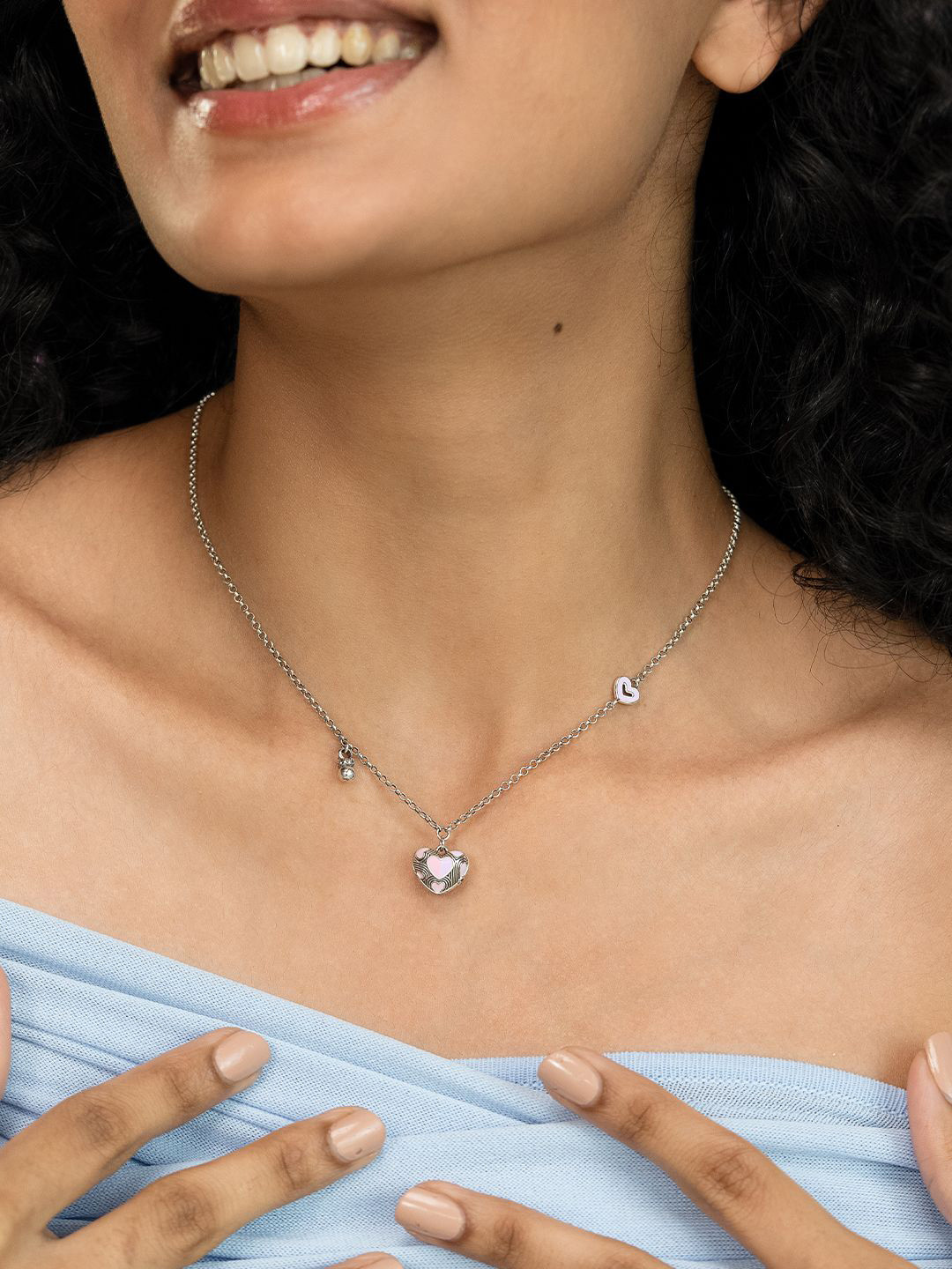 SHAYA Bring in the Kindness 925 Sterling Silver Heart Chain