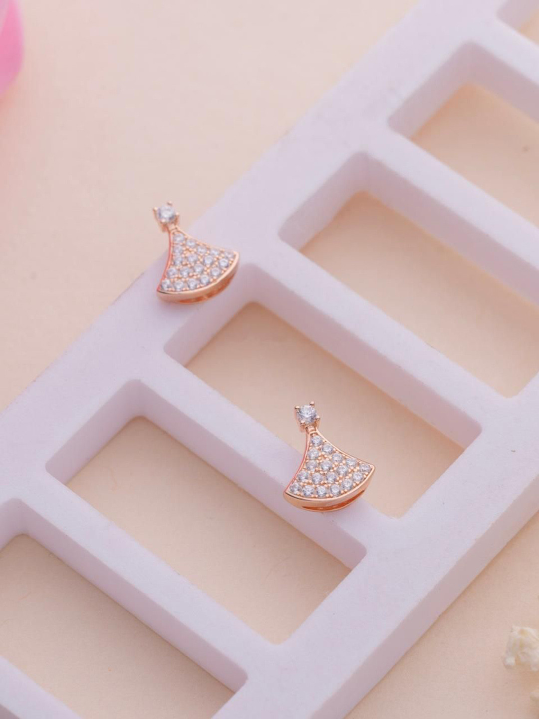 LIORA 925 Silver Jewellery Sterling Silver Rosegold Plated Tear Drop Earings