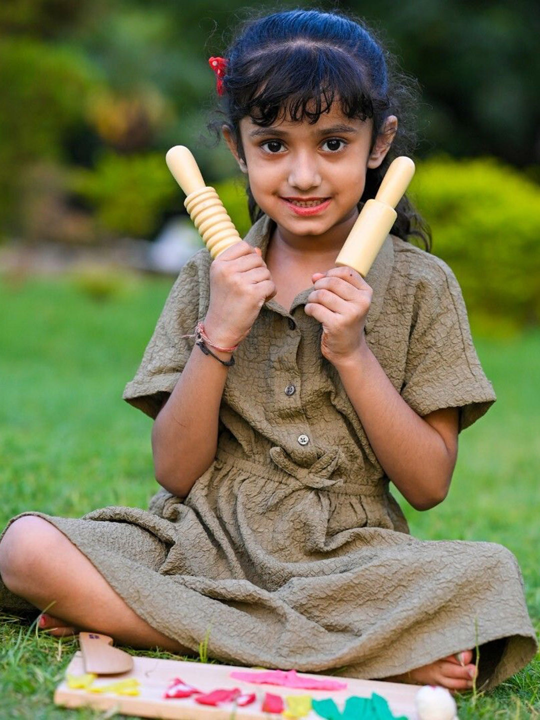 NESTA TOYS Montessori Wooden Play Dough & Clay Tool Toys