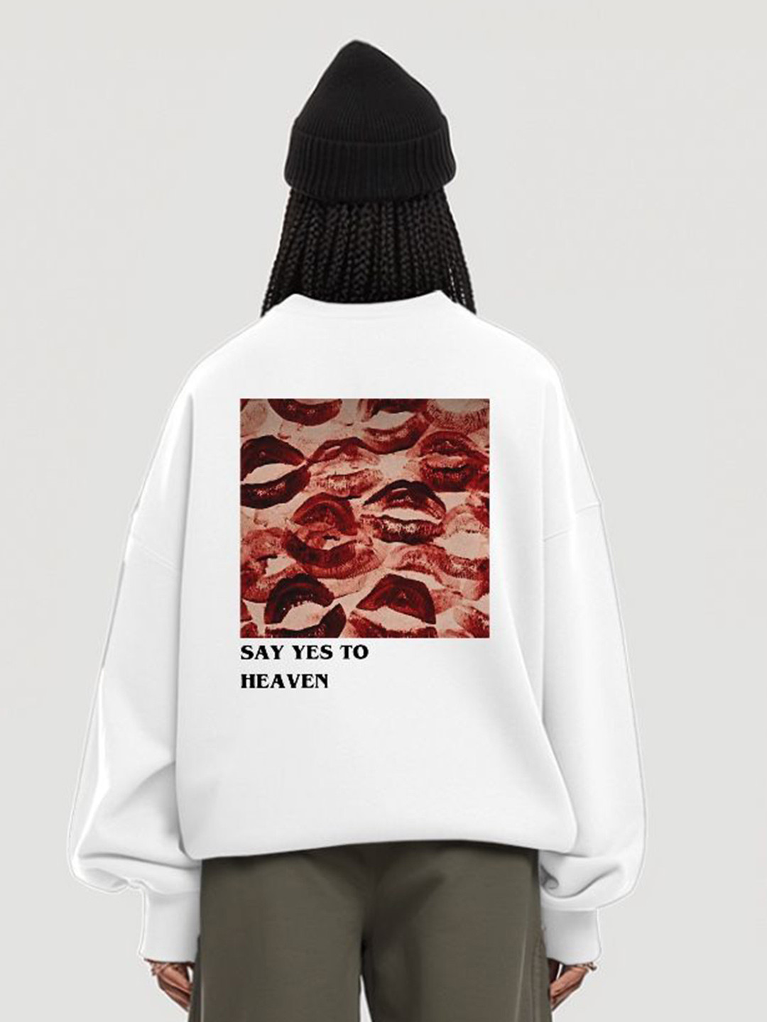 TheBTclub Women Graphic Printed Say Yes To Heaven Sweatshirt