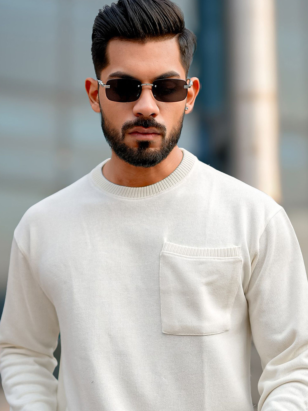 Maniac Men Coarse Knit Cotton Pullover Sweater