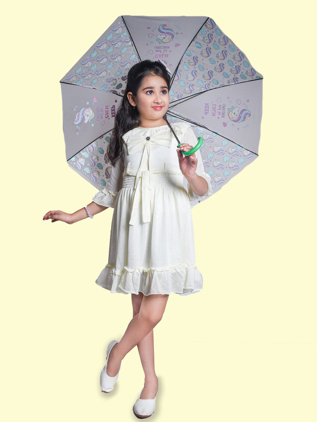 BAESD Girls Round Neck A-Line Dress