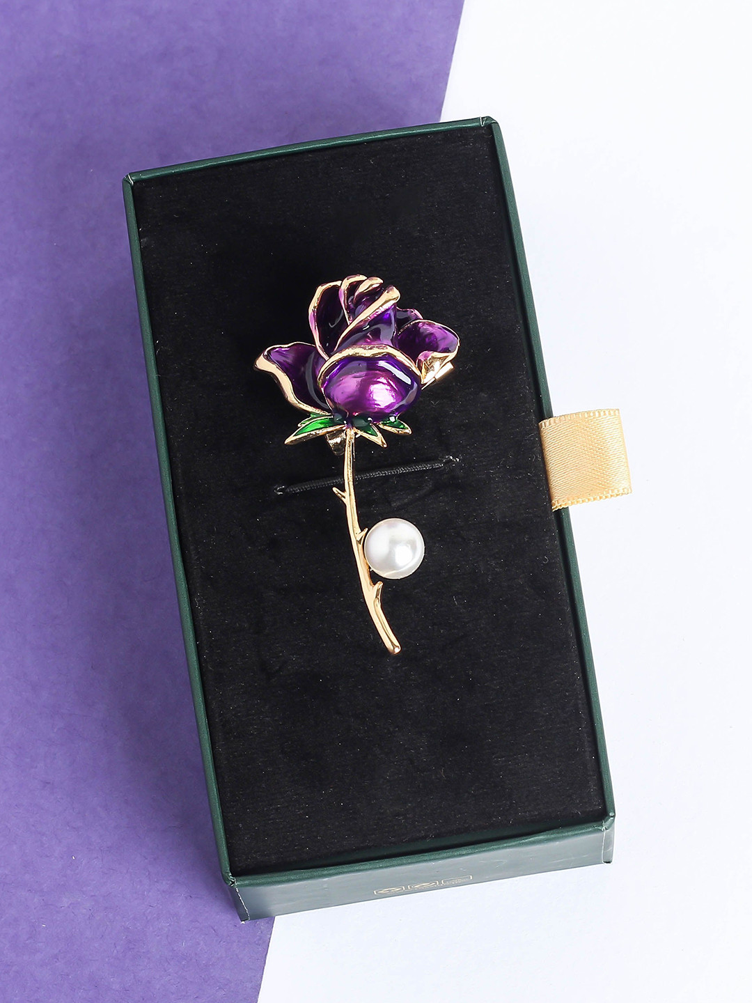 Tossido Men Beaded Rose Brooch