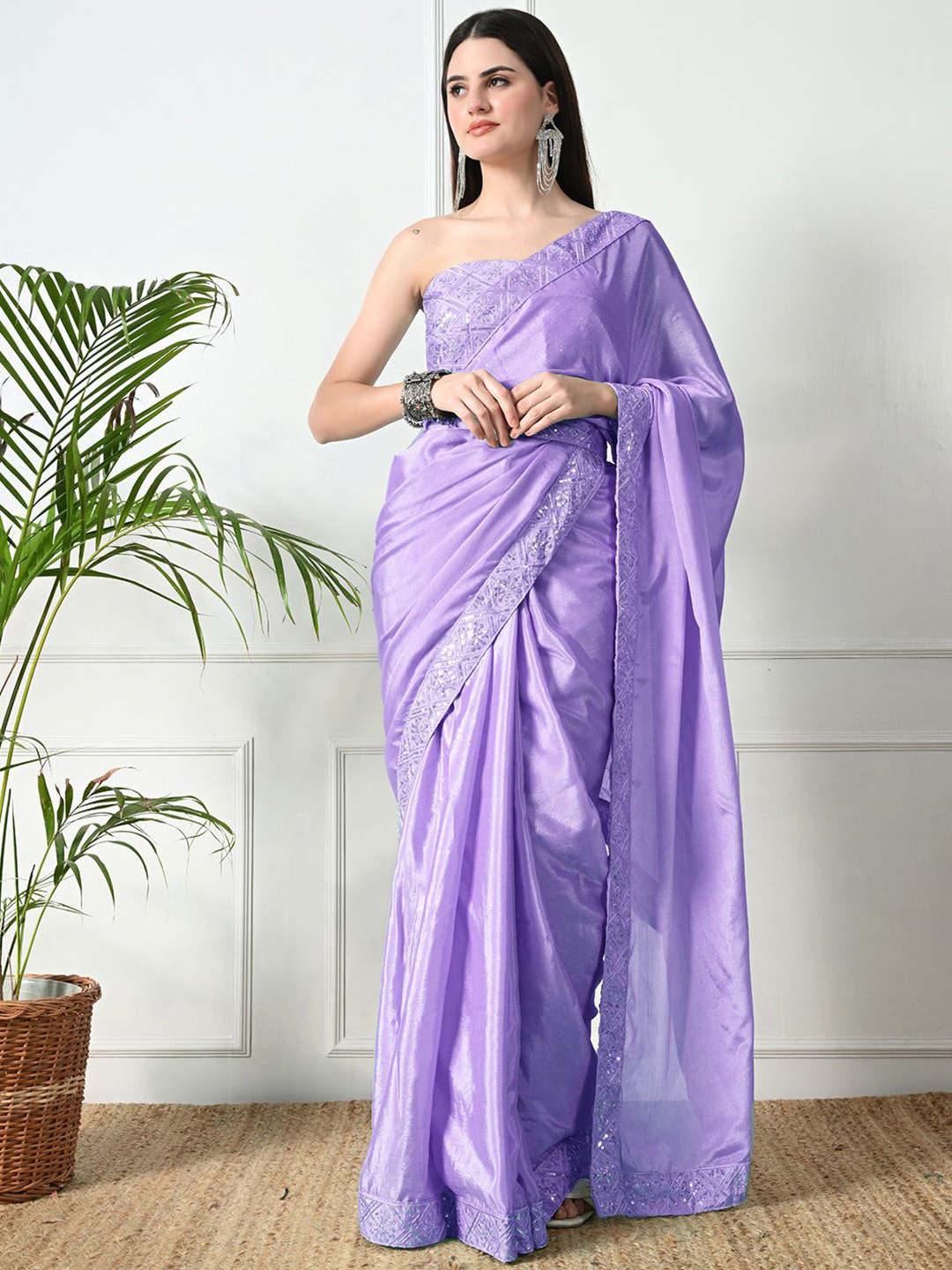Pionex Zari Poly Chiffon Mysore Silk Saree