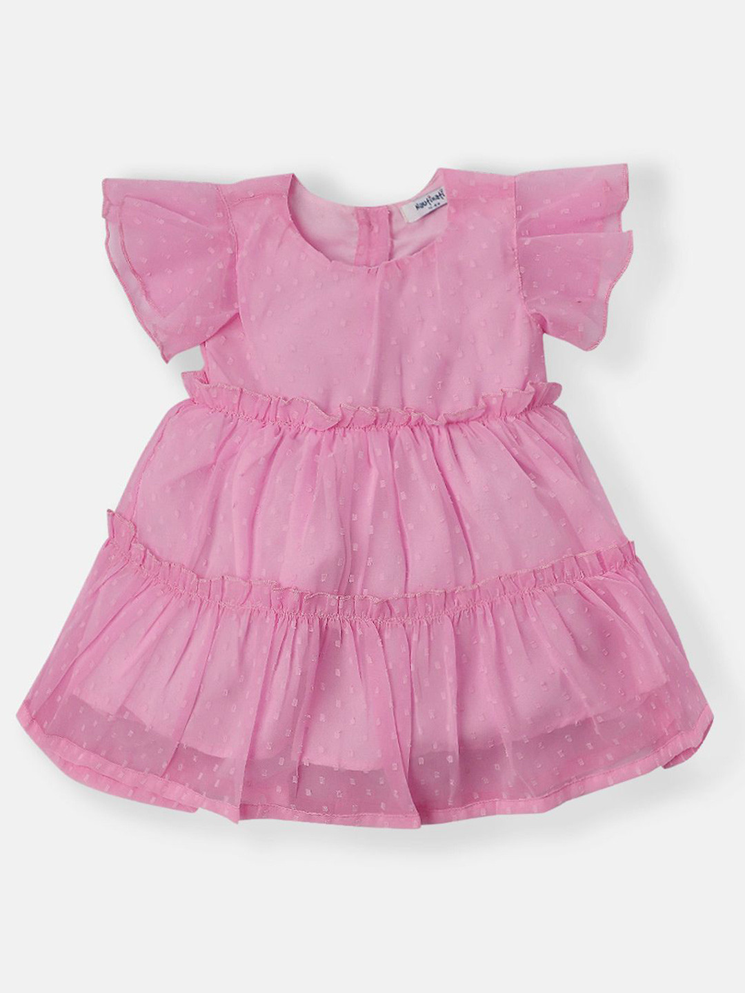 Nauti Nati Flutter Sleeve Ruffled Chiffon A-Line Dress