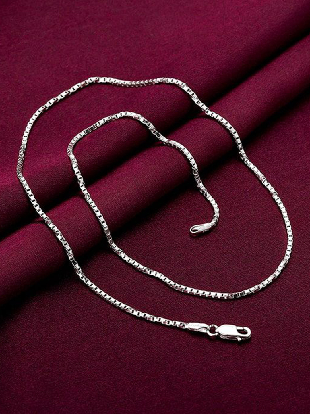 GIVA Men 925 Silver Rhodium-Plated Silver Link Lore Chain
