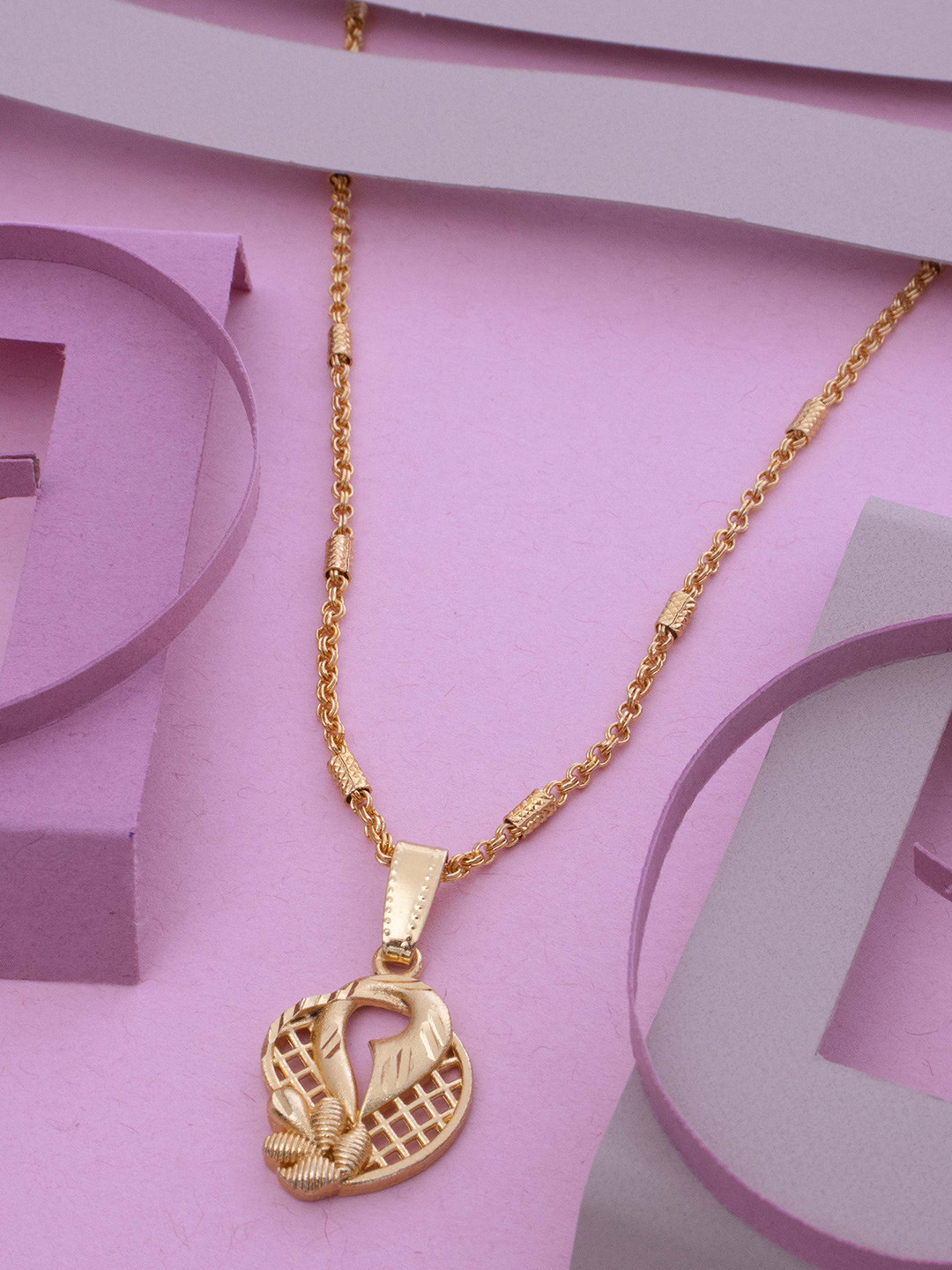 Ramdev Art Fashion Jwellery Gold-Plated Designer Pendant with Chain