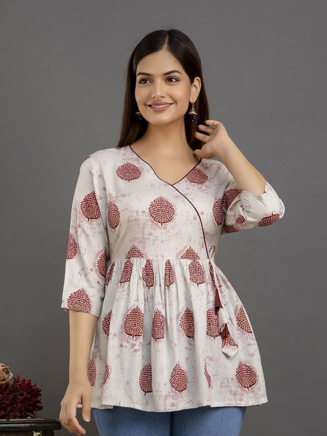 MERAAKI FASHION Ethnic Motifs Printed A-Line Top