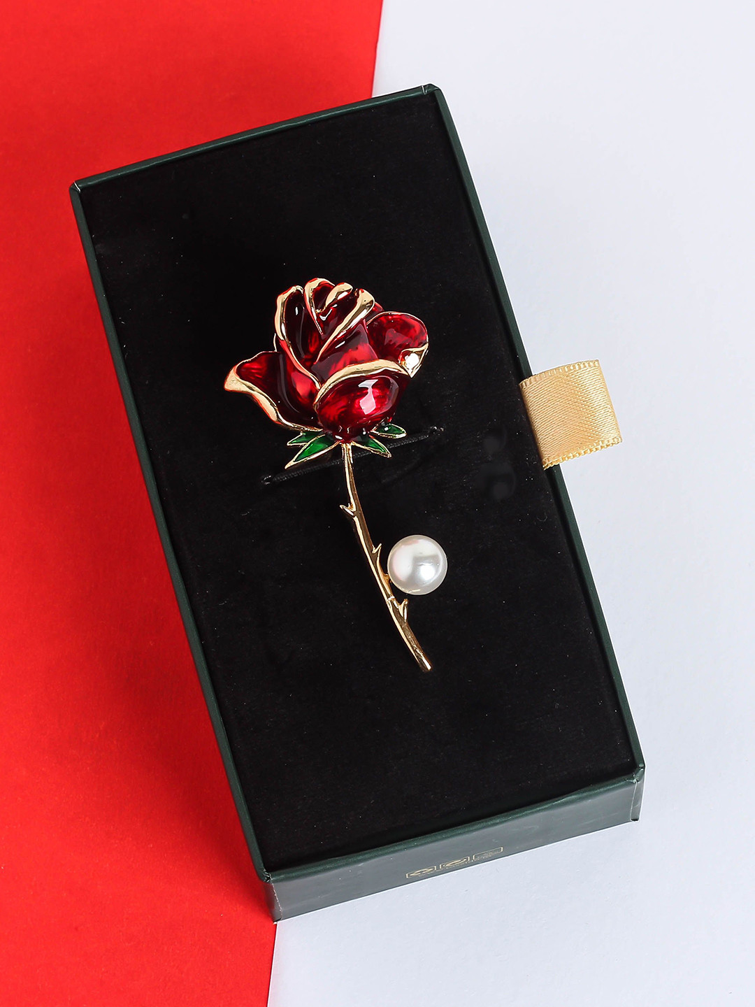 Tossido Men Beaded Rose Brooch