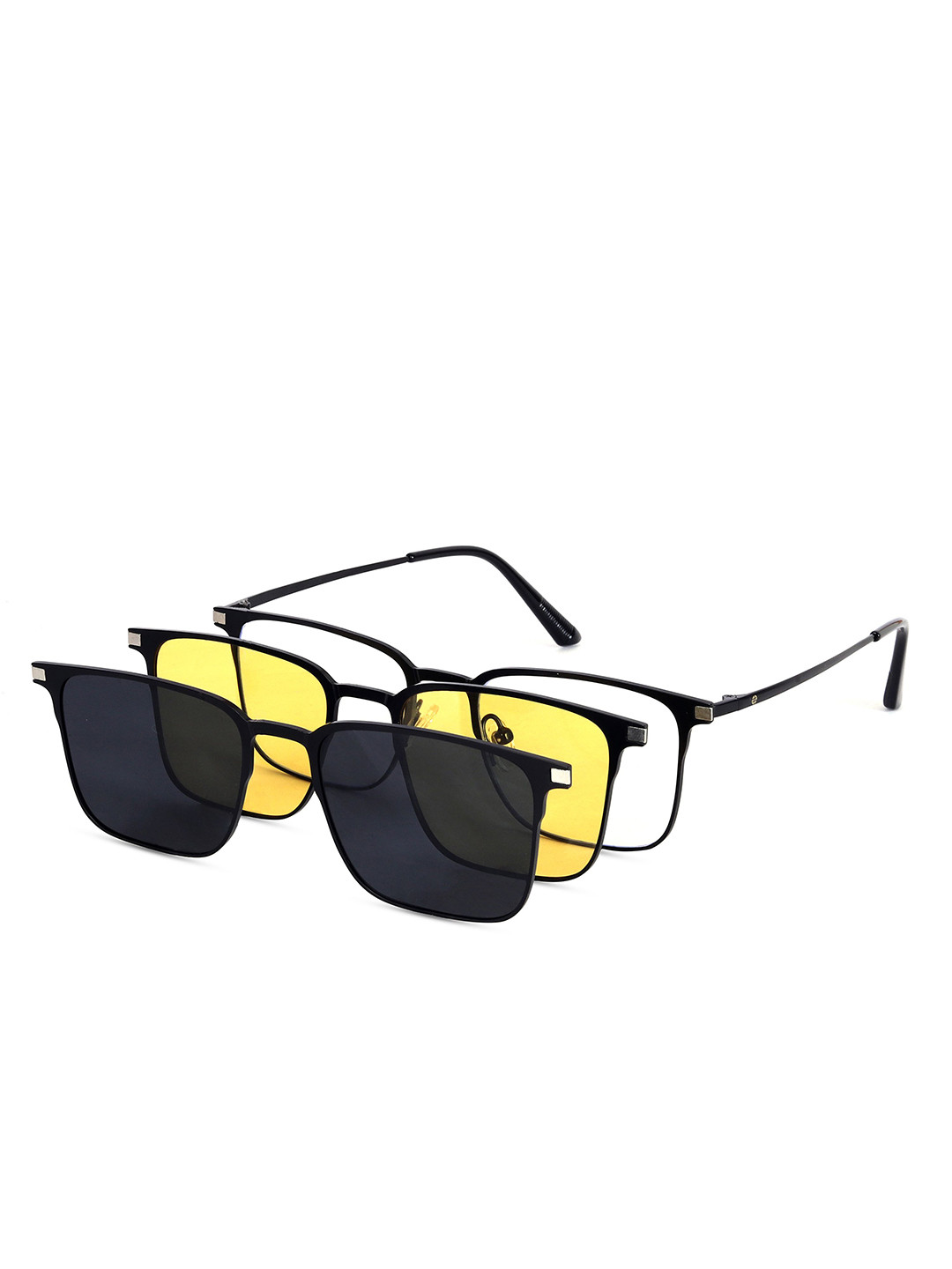 HASHTAG EYEWEAR Unisex Full Rim Clip on Rectangle Frames With Blue-Cut Lens - 57012