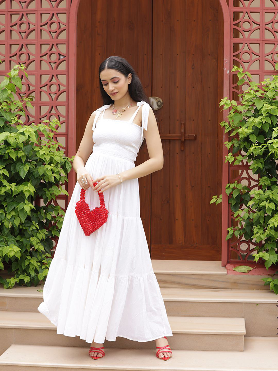 Tasya India Embellished Fit & Flare Maxi Dress