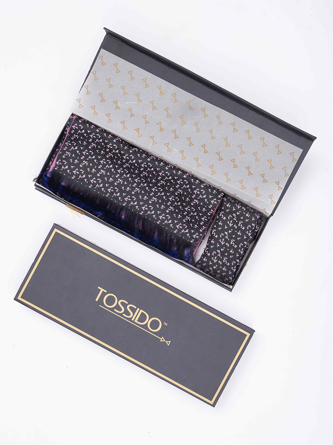 Tossido Men Reversible Stole & Pocket Square Set