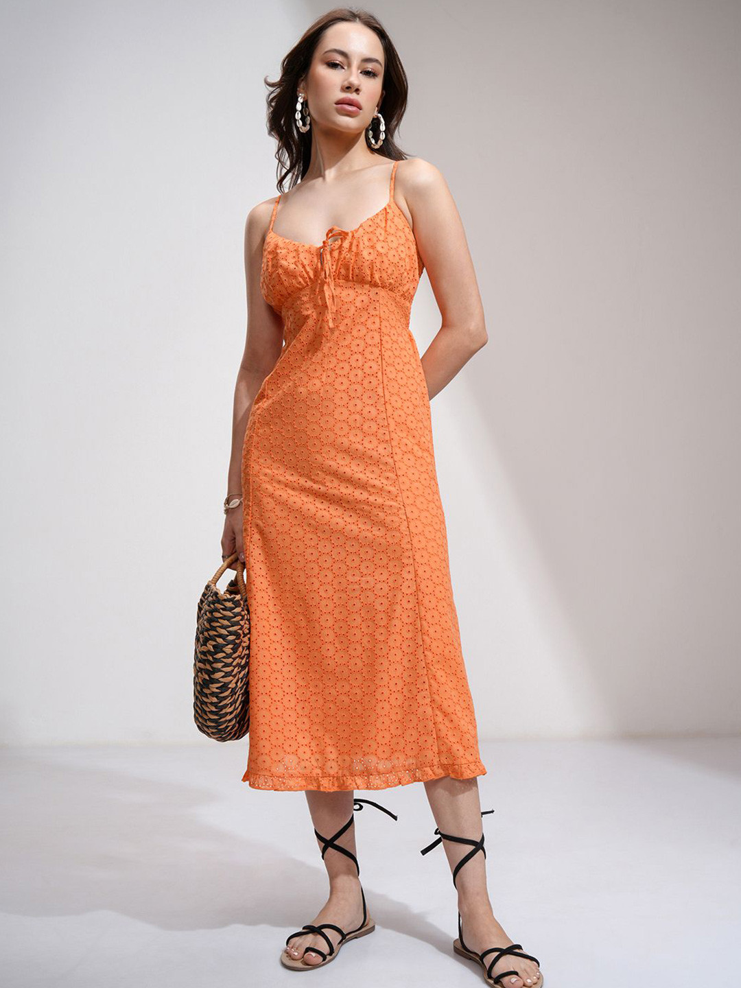 ESPYR By Tokyo Talkies Women Schifli Empire Line Strappy Midi Dress