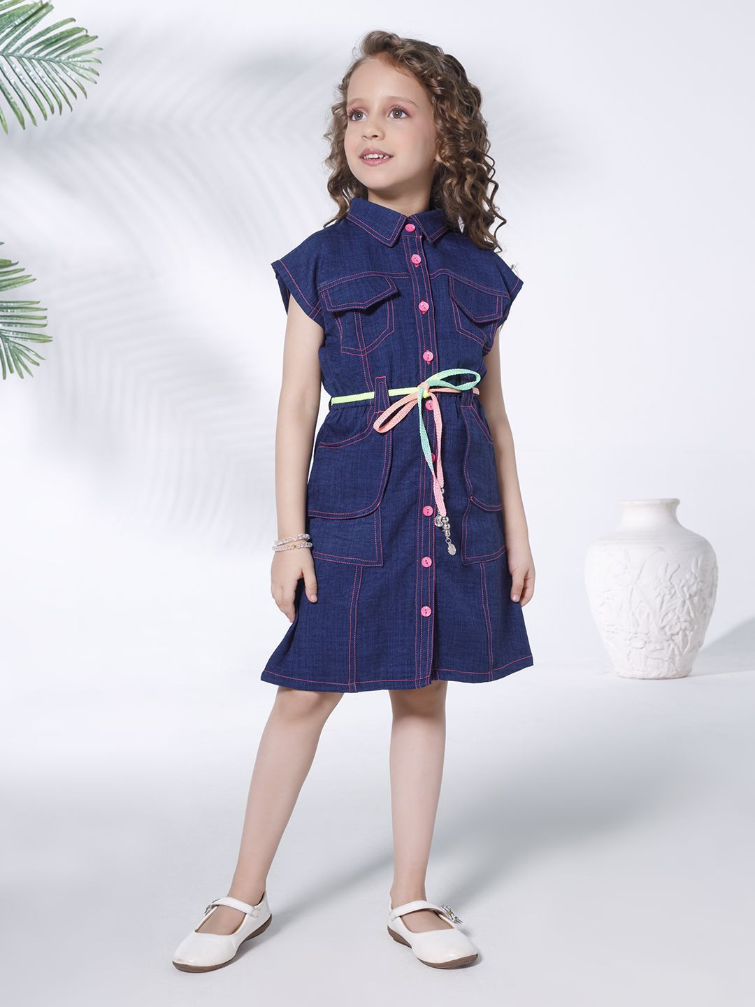 Ministitch Batwing Sleeve Net Fit & Flare Dress