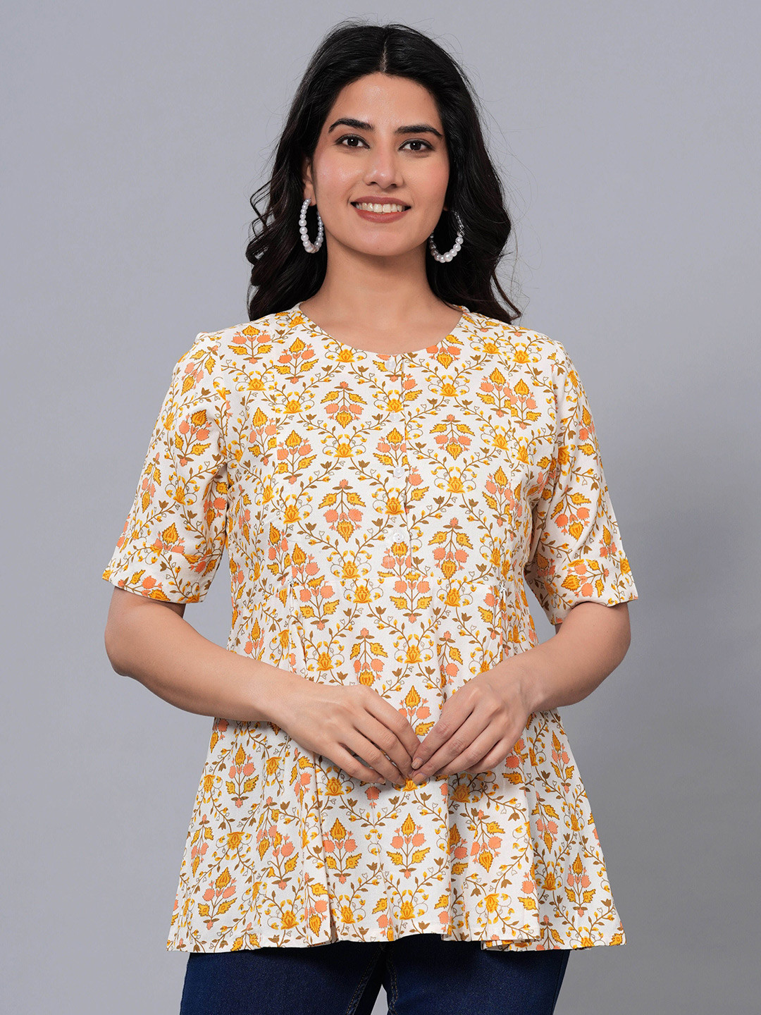 NNAVDHA Women Floral Printed Maternity A-Line Top