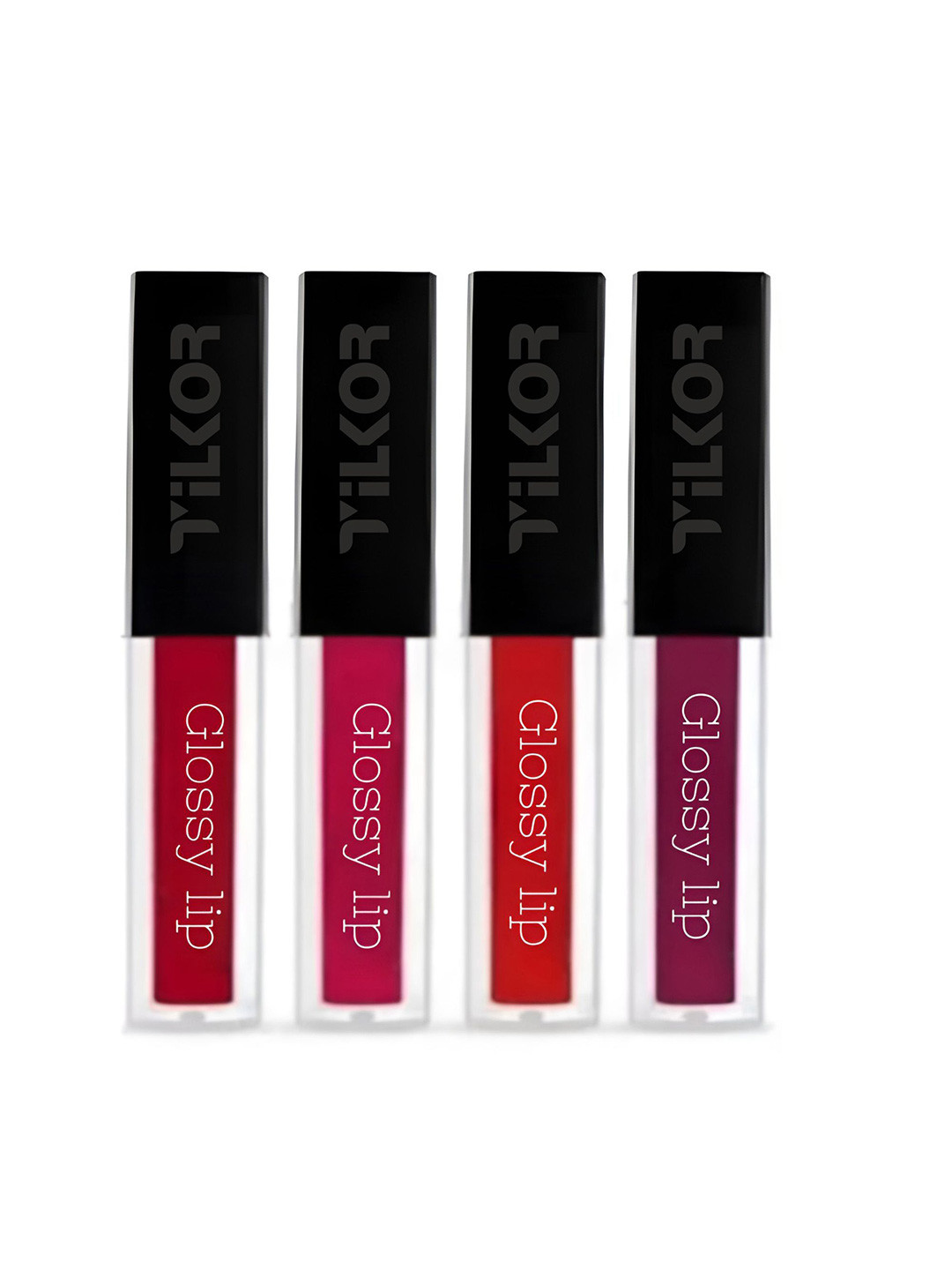 TILKOR Set Of 4 Glossy Lip Smudge Proof Matte Liquid Lipstick - 6 ml Each - Candy Red