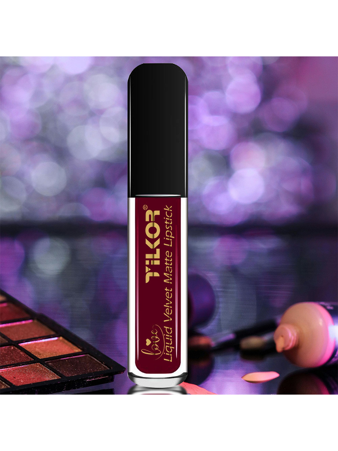 TILKOR Set Of 4 Mini Smudgeproof Matte Liquid Lipsticks - Berry Red - 1.5 ml Each