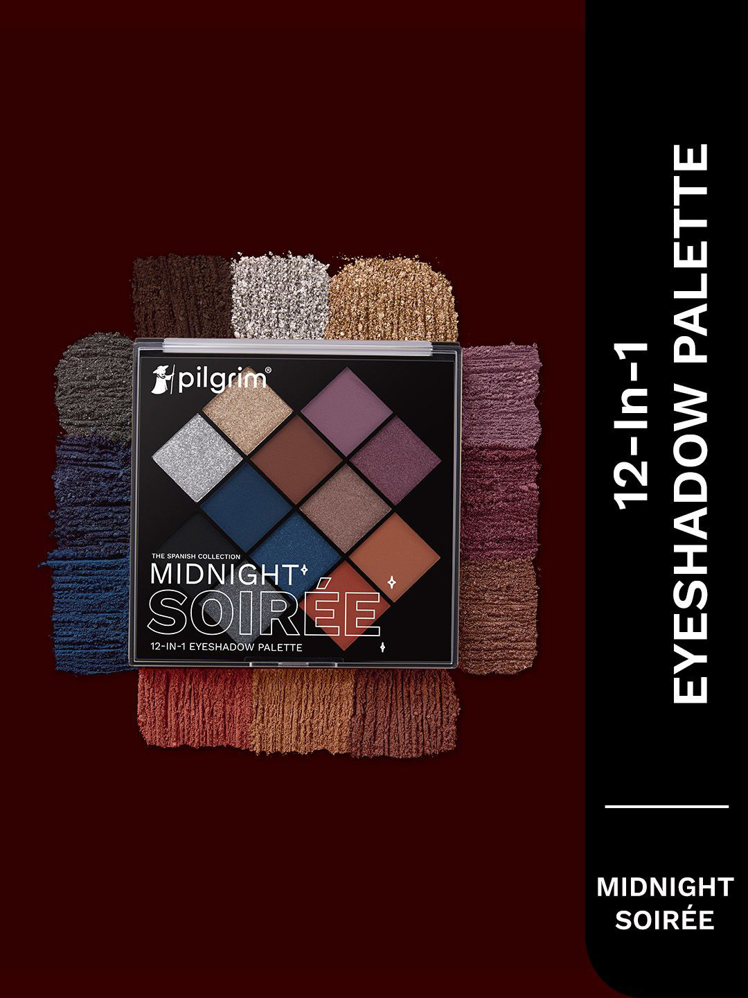 Pilgrim The Spanish Collection 12 In 1 Eyeshadow Palette 24g - Midnight Soiree