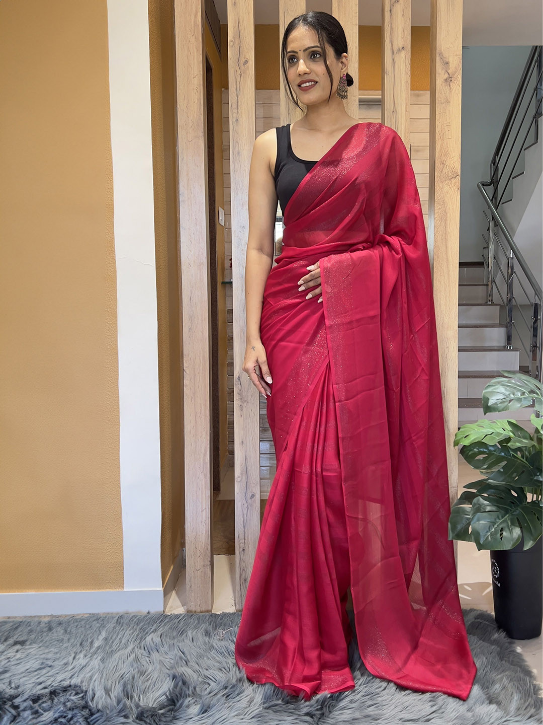 Upalksh Striped Jute Silk Saree