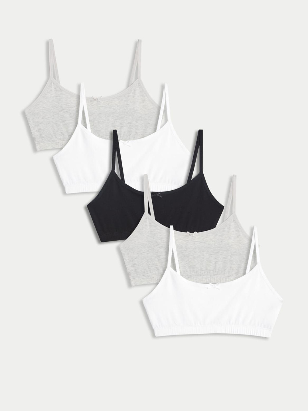 Marks & Spencer Girls Pack of 5 Cotton Crop Bralette Top