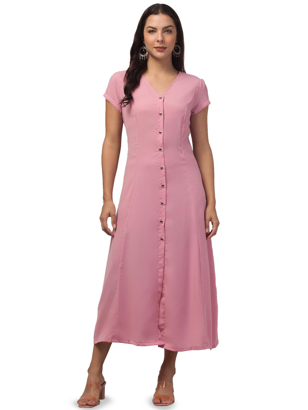 My Swag V-Neck A-Line Midi Dress