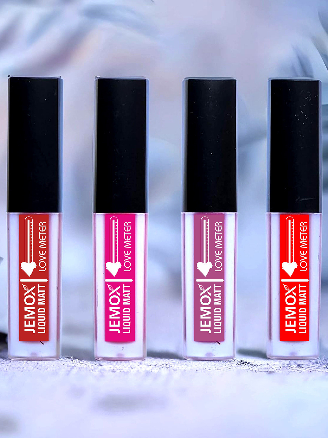 TILKOR Set Of 4 Love Meter Smudge Proof Matte Liquid Lipstick - 6 ml Each - Crimson Red