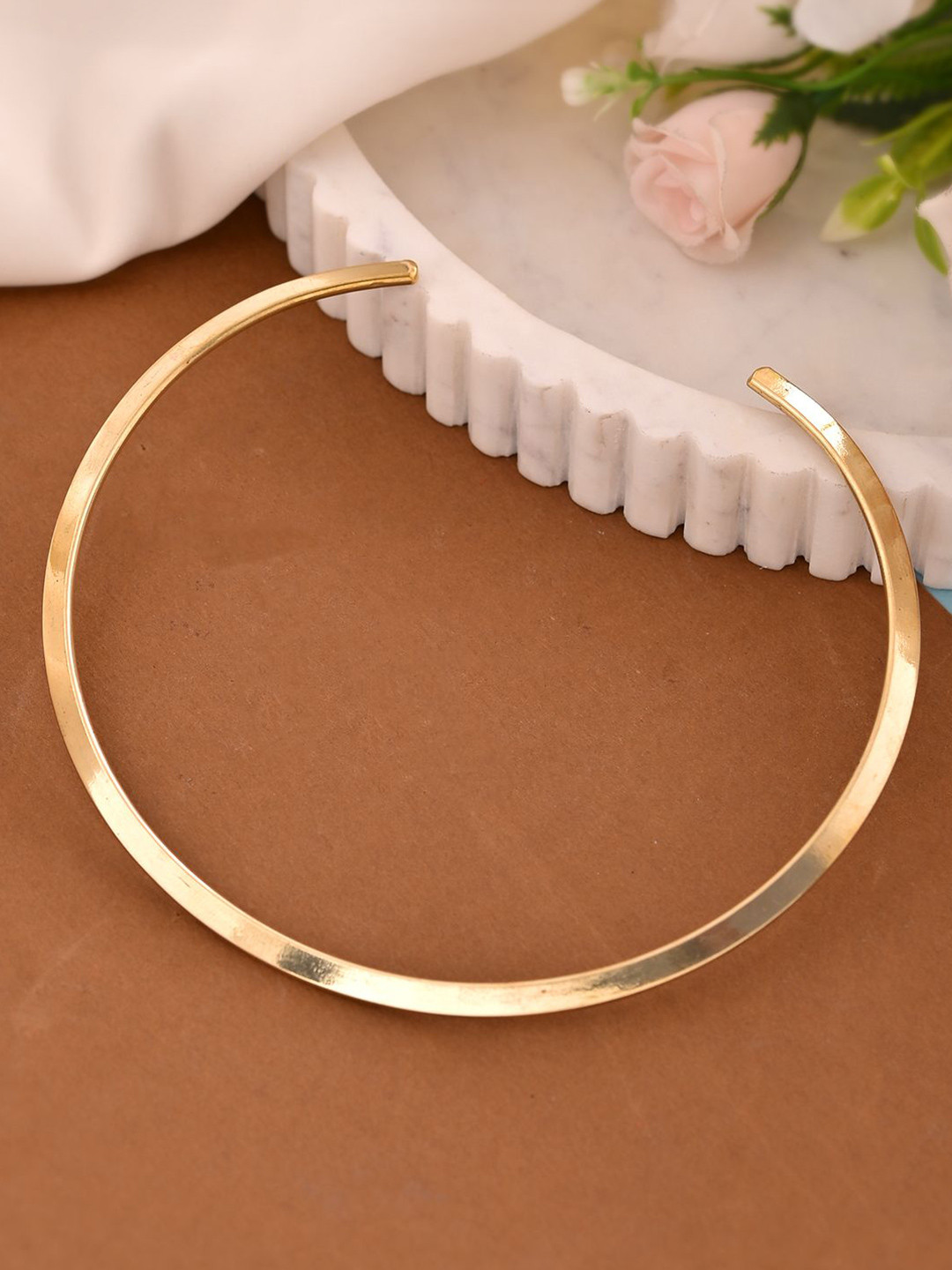 Silvermerc Designs Brass Gold-Plated Open Choker Necklace