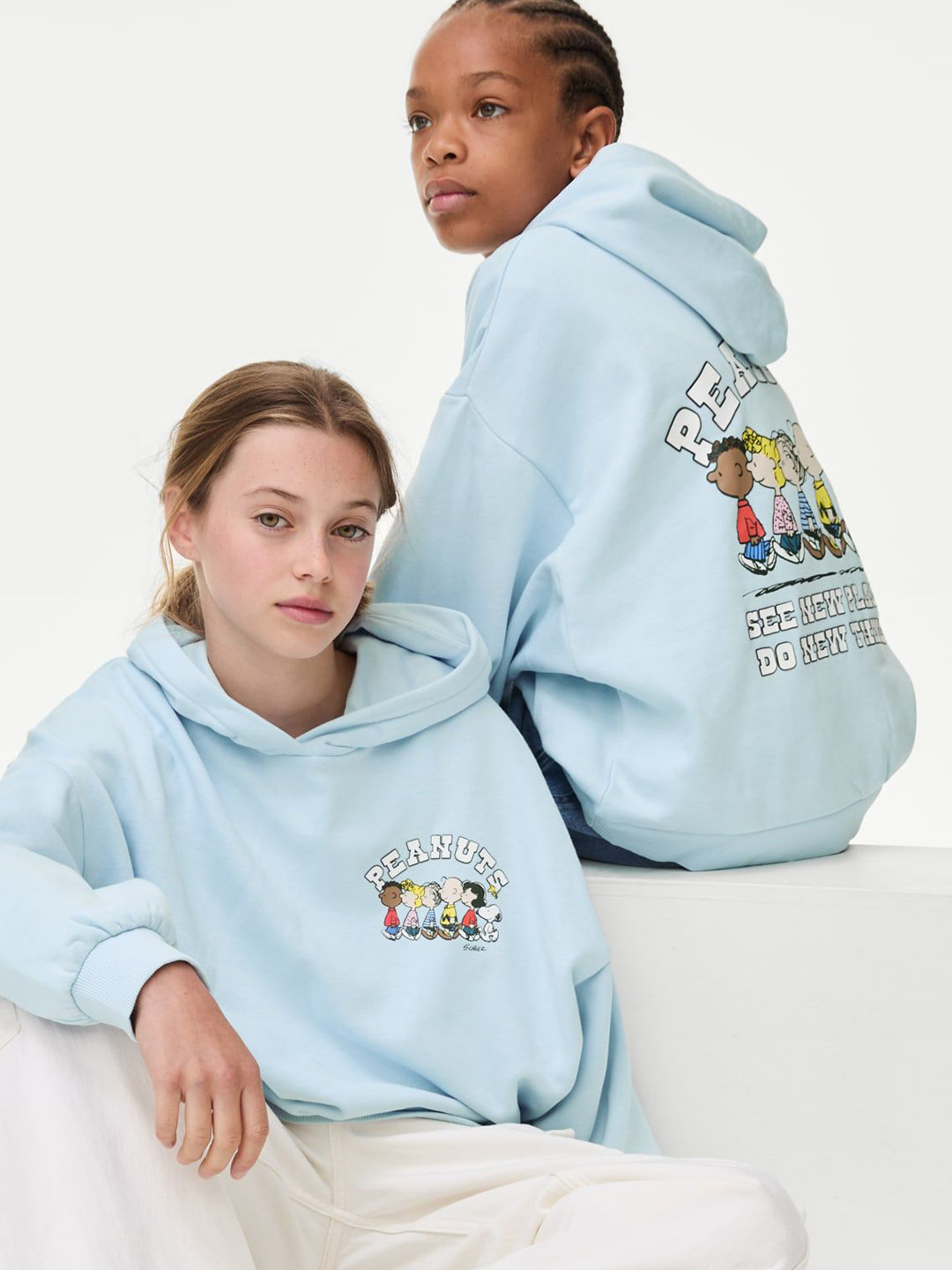 Marks & Spencer Girls Snoopy Printed Hooded Pullover Sweatshirt