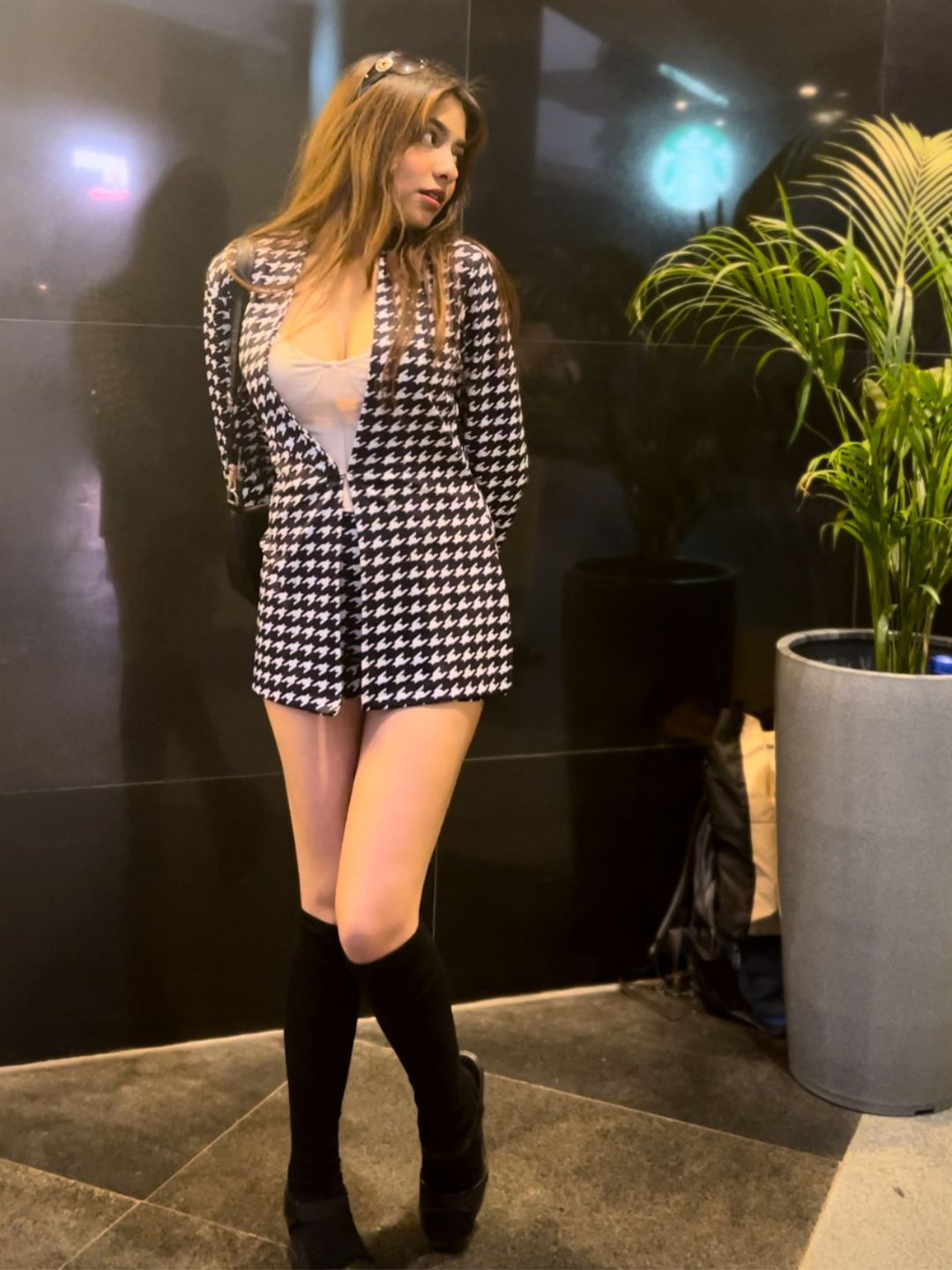 BAESD Checked Long Sleeves Jacket With Shorts