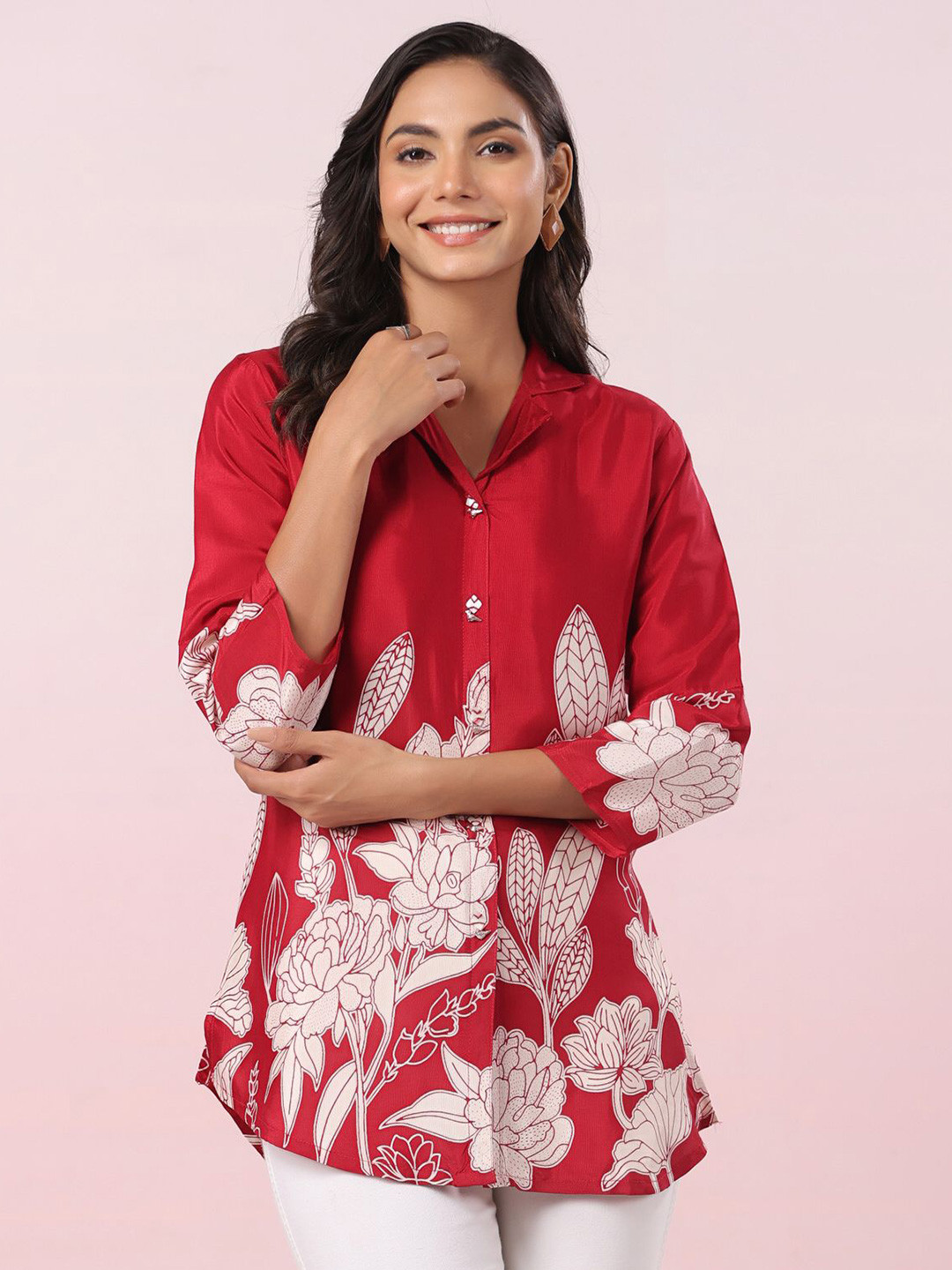 JISORA Women Printed Russian Silk Top