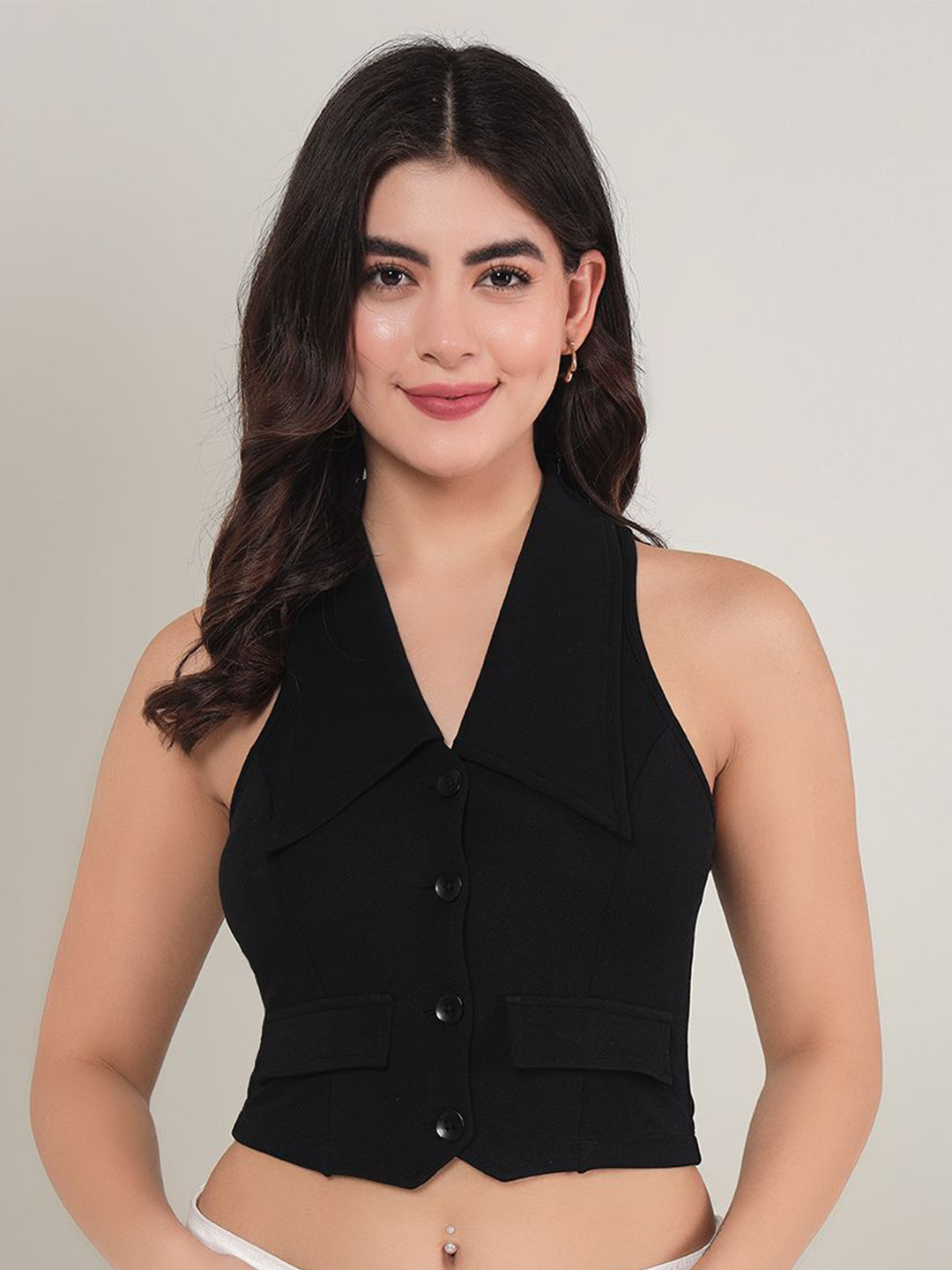 TANDUL Women V-Neck Waistcoat