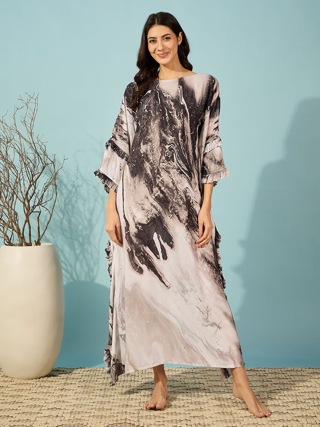 The Kaftan Company Women Boat Neck Kaftan Nightdress