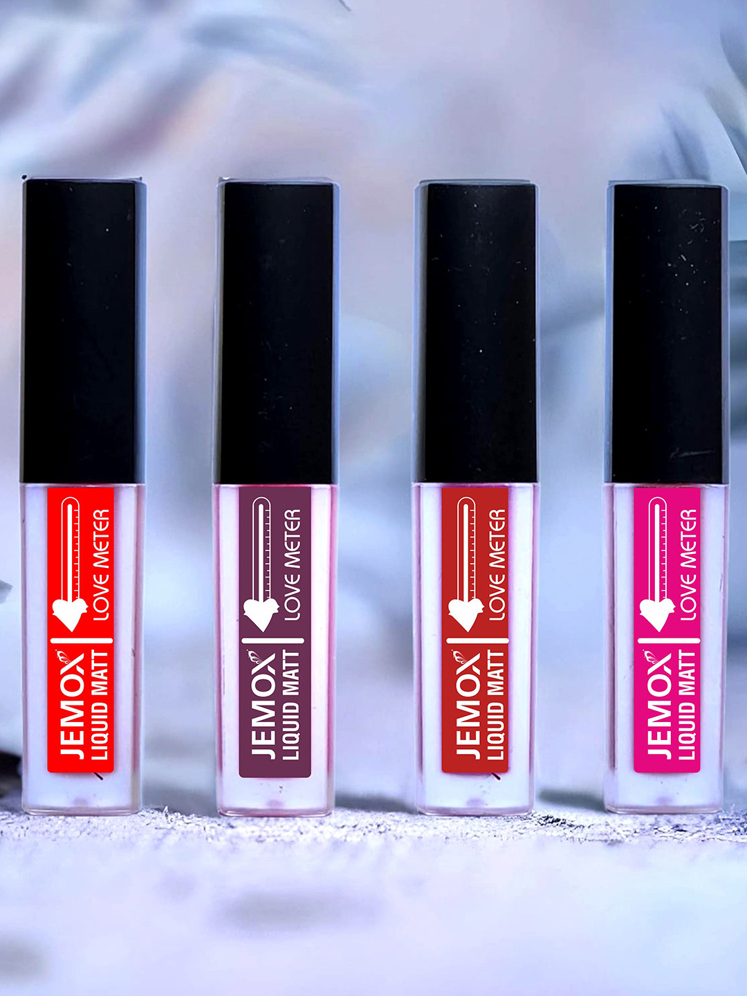 TILKOR Set Of 4 Mini Matte Liquid Lipsticks - Rose Red - 1.5 ml Each - Rose Red
