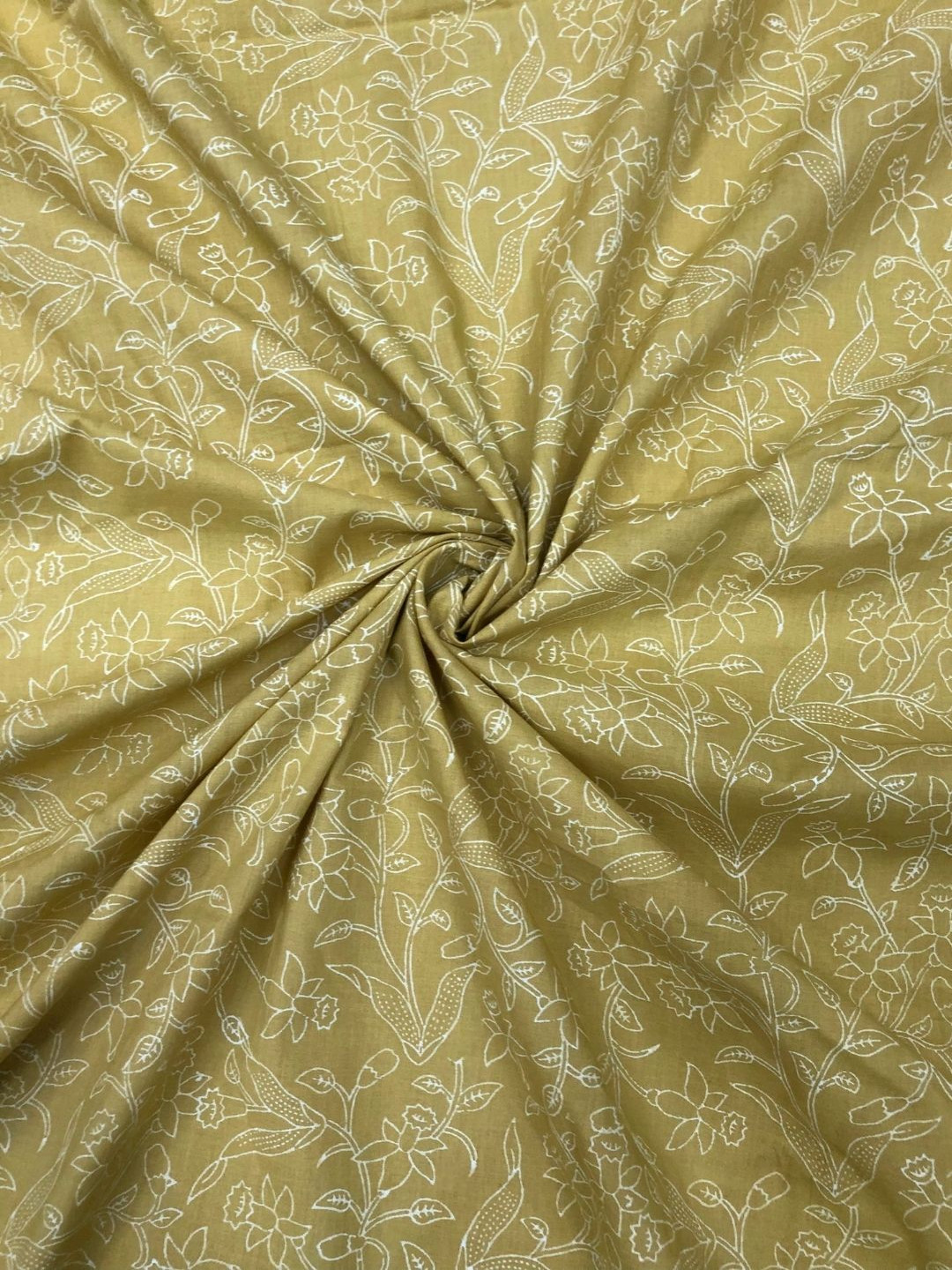 PALASH Floral Printed Block Technique Pure Cotton Unstitched Dress Material