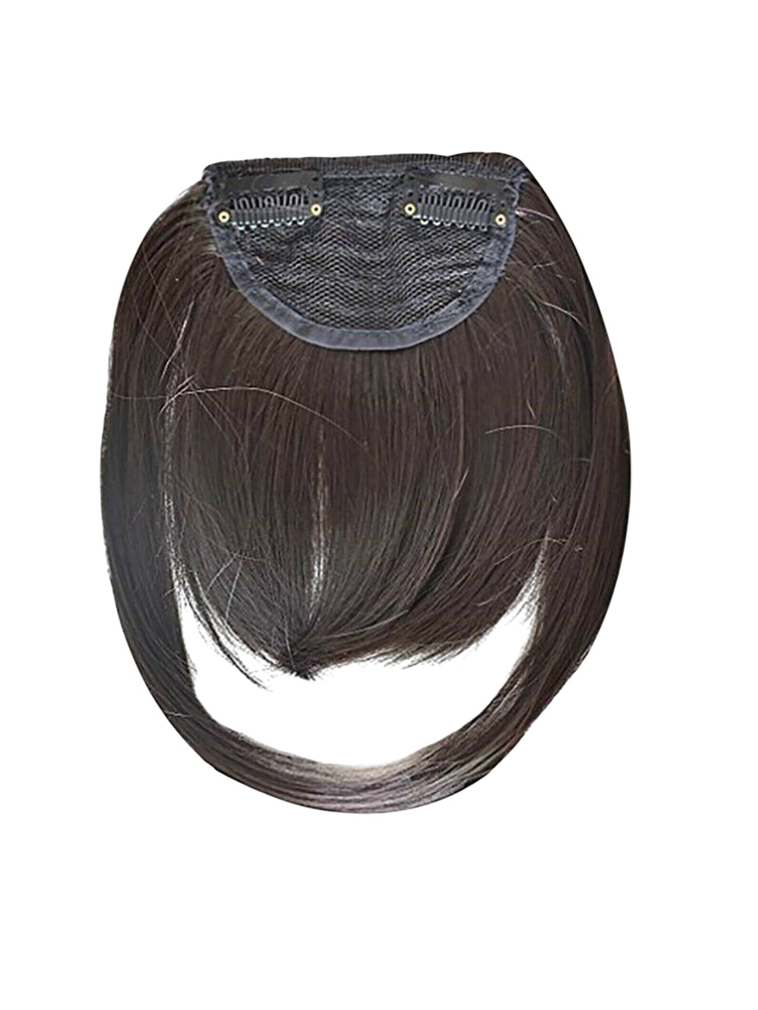 CRIBE Clip-In Straight Scalp Topper Fringe Hair Extension - Brown - 6.5 Inch