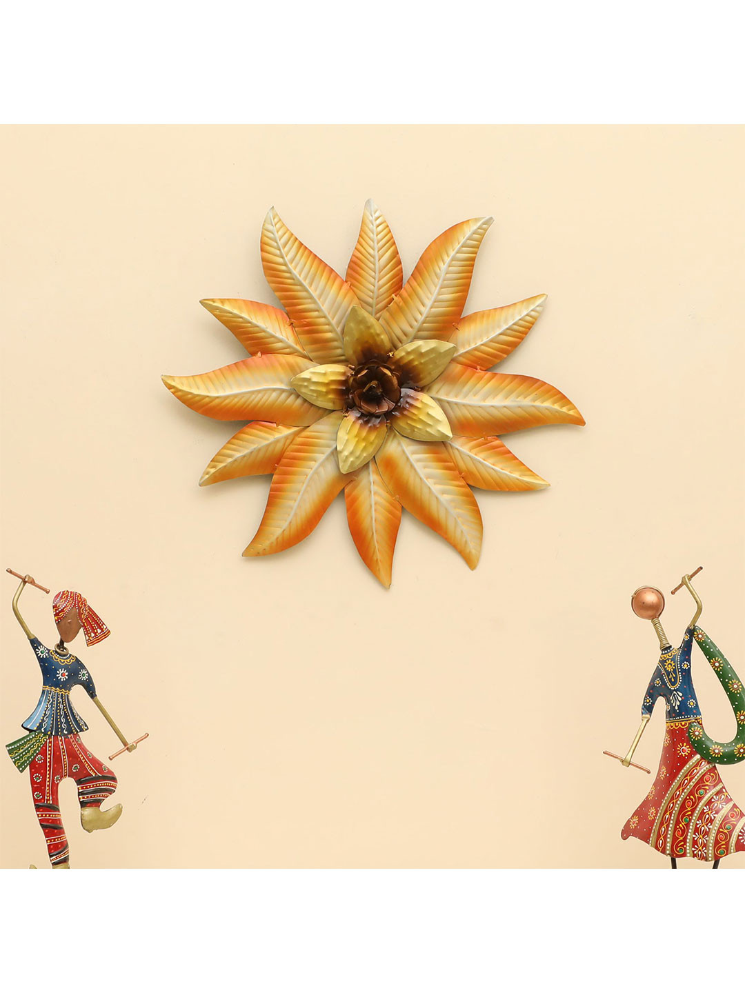 vedas Ena Flower Small Metal Matte Hanging Hall Floral Wall Decor-17In