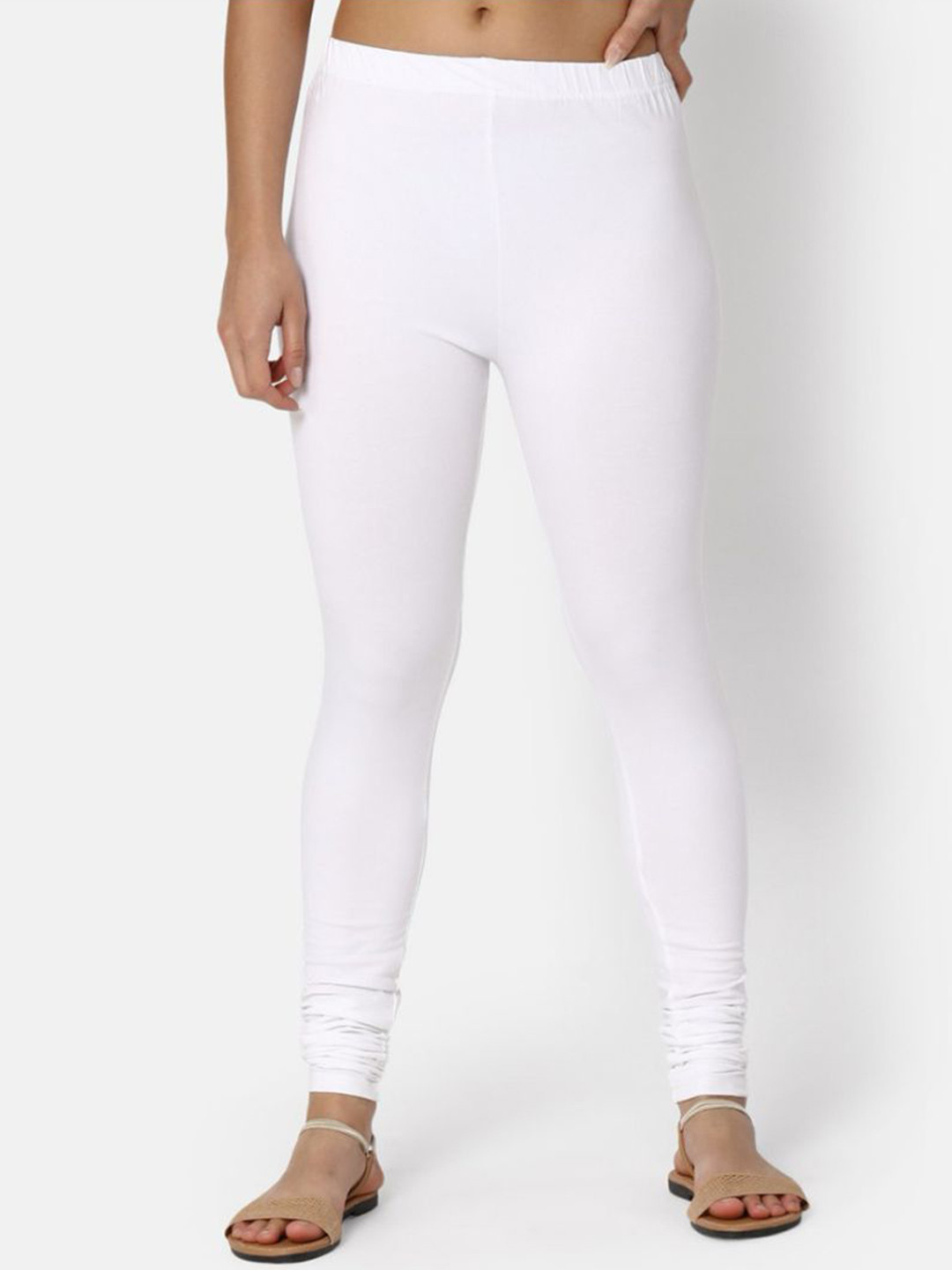 DehlizeTrendz Cotton Mid Rise Churidar Length Leggings