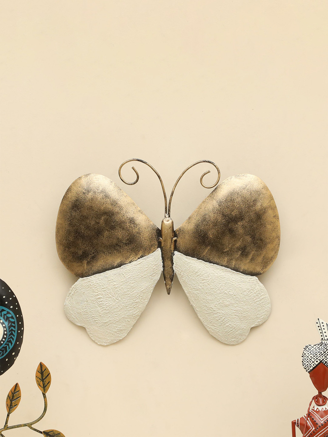 vedas Hiroko Butterfly Metal Glossy Hanging Hall Wall Hangings-10In