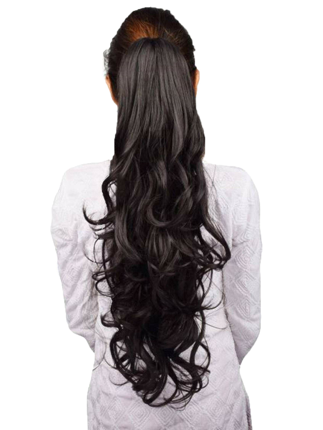CRIBE Halo Ponytail Wavy Hair Extension - Black - 18 Inch