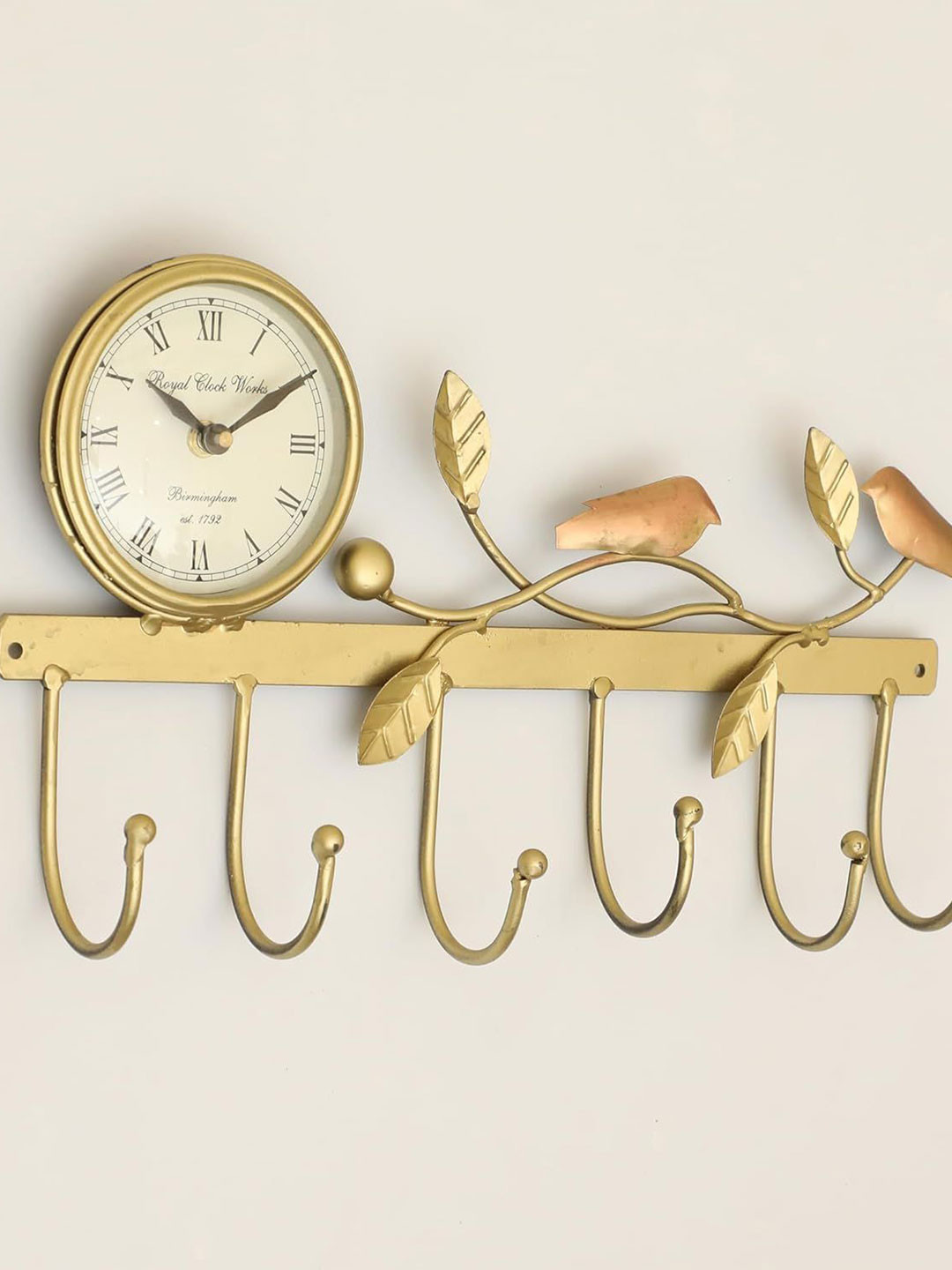 vedas U-Singing Bird on Tree Metal Large Display Battery Analogue Wall Hook Wall Clock