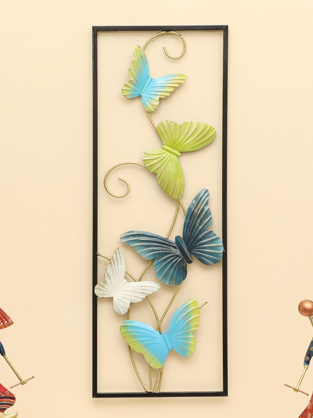 vedas Humo Butterflies Metal Glossy Hanging Hall Wall Hangings-30In