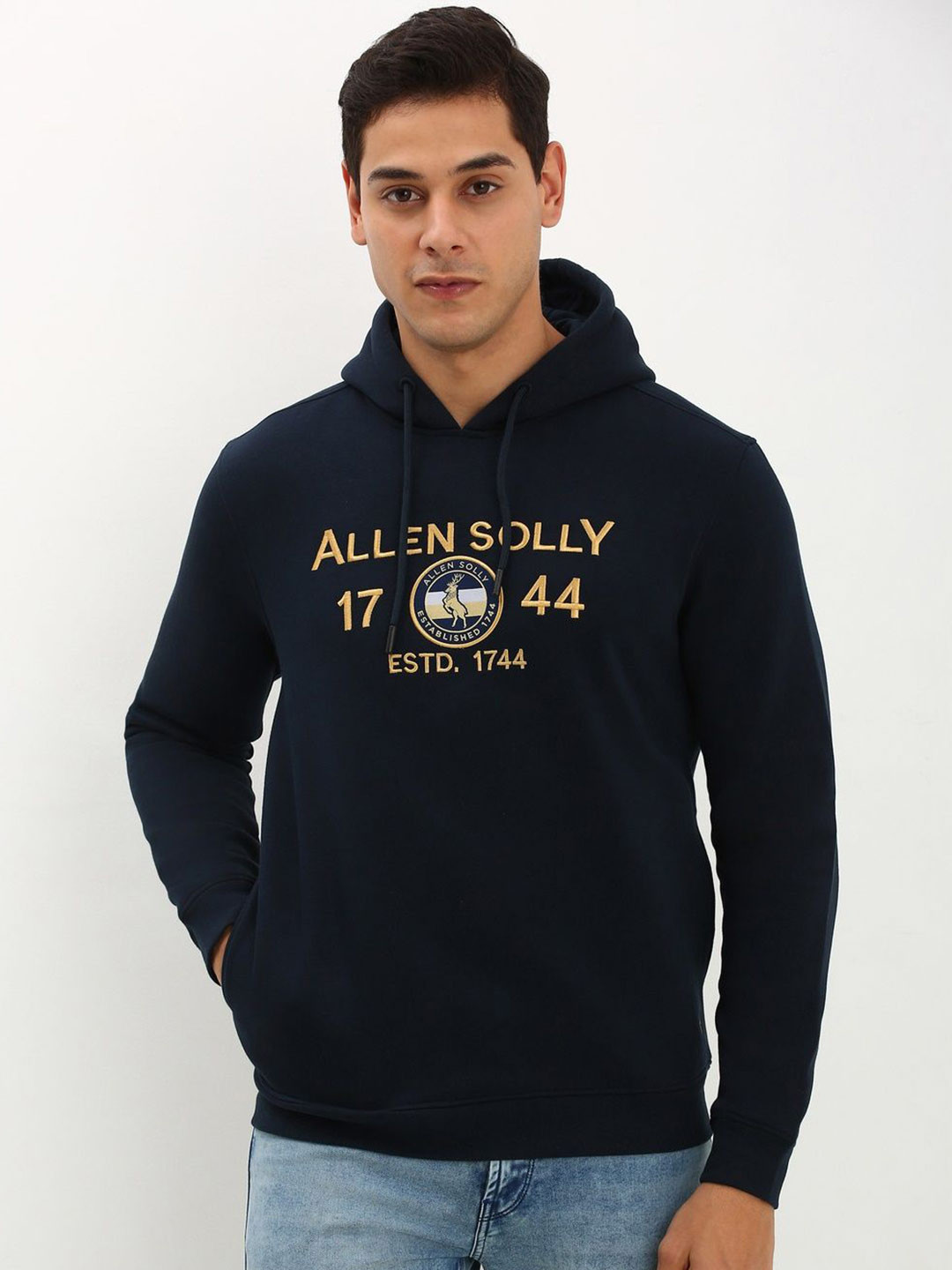 Allen Solly Men Printed Hooded Sweatshirt